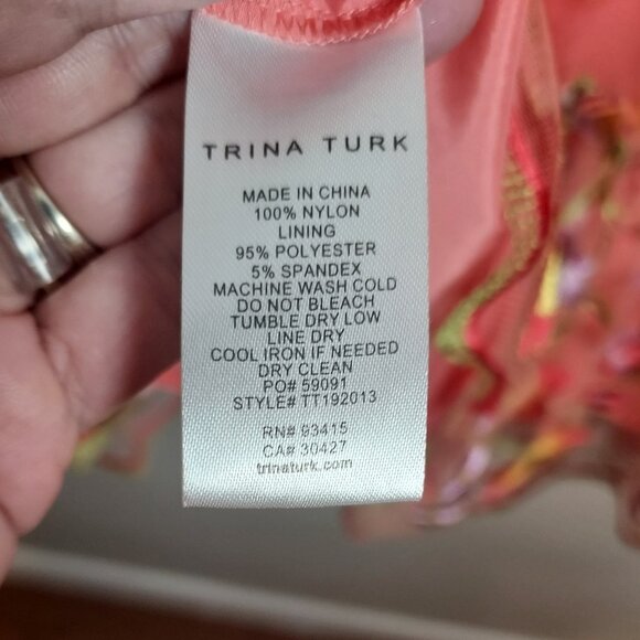 Trina By Trina Turk Babs sleeveless mini multicolor floral embroidered dress. - Picture 4 of 4